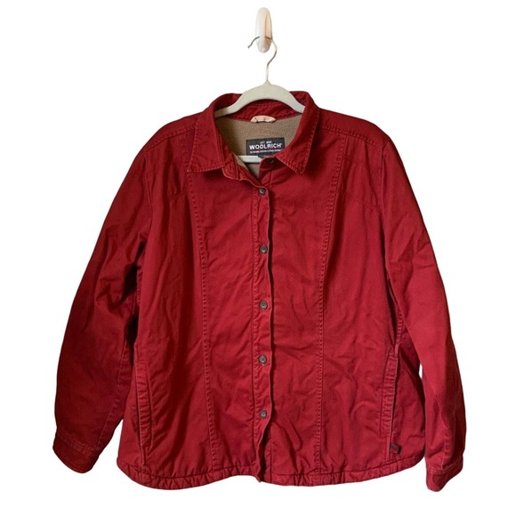 Woolrich Jackets & Blazers - Woolrich Button Front Fleece Lined Shirt Chore Jacket Ruby 2304 Women's XL